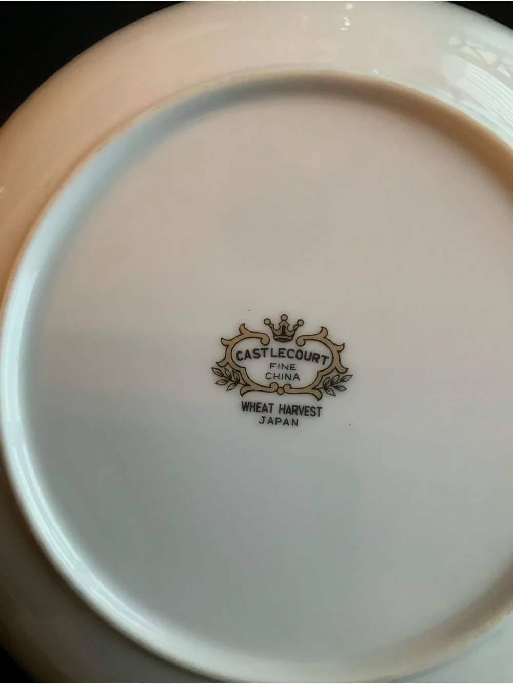 Vtg Castlecourt Fine China 3 Soup Bowl Blue Accent Wheat Harvest Japan
